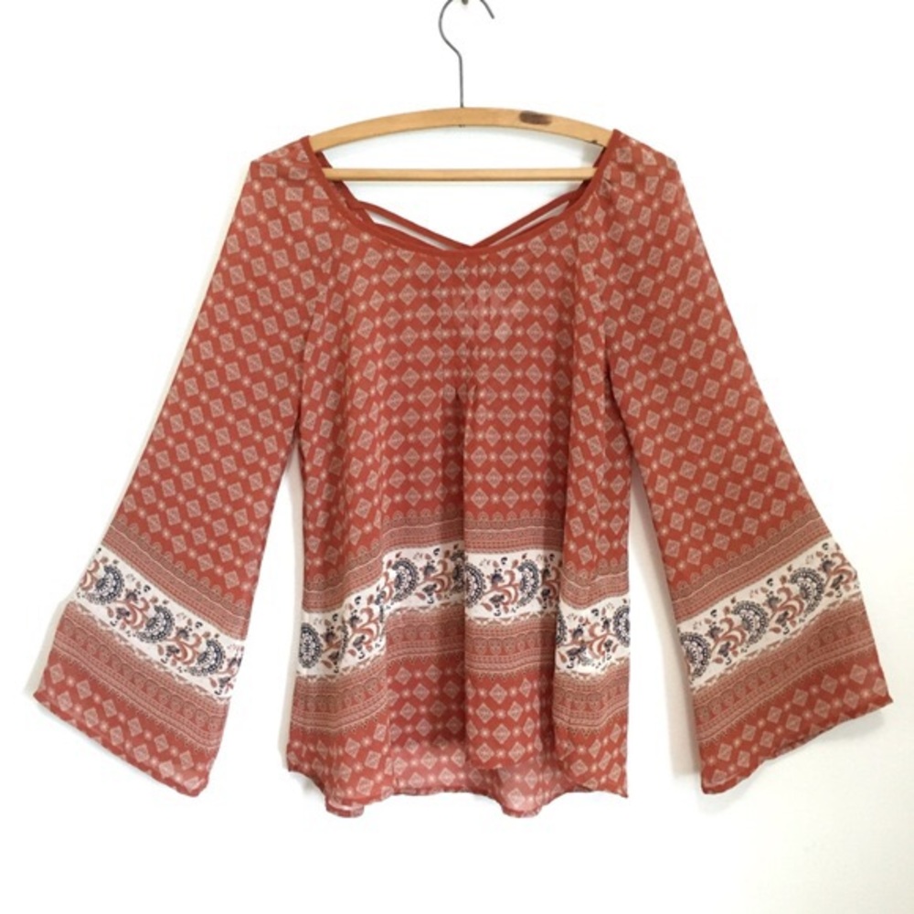 Blu Pepper Paisley Design Bohemian Top